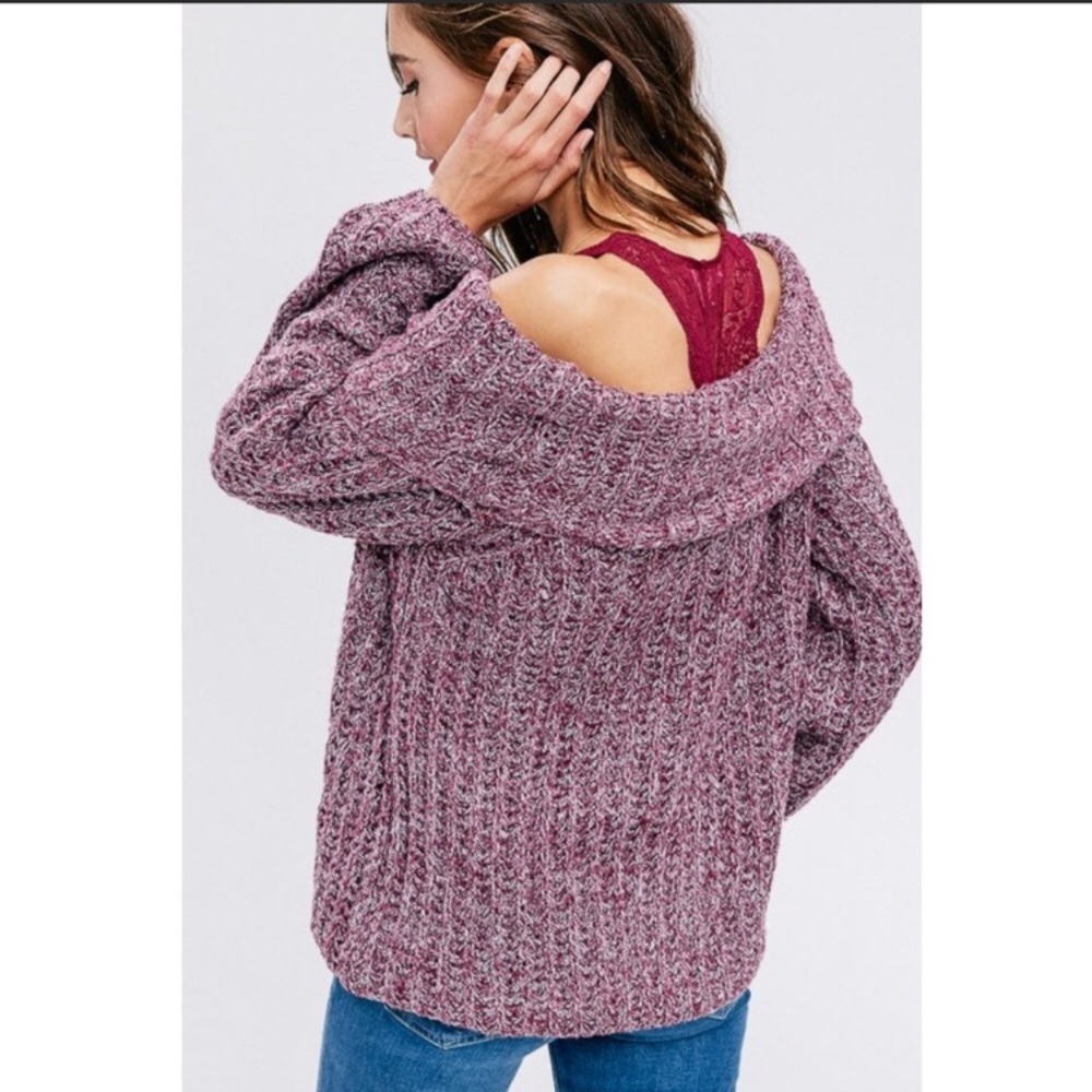 CHUNKY KNIT OFF SHOULDER SWEATER - Picture 4 of 6